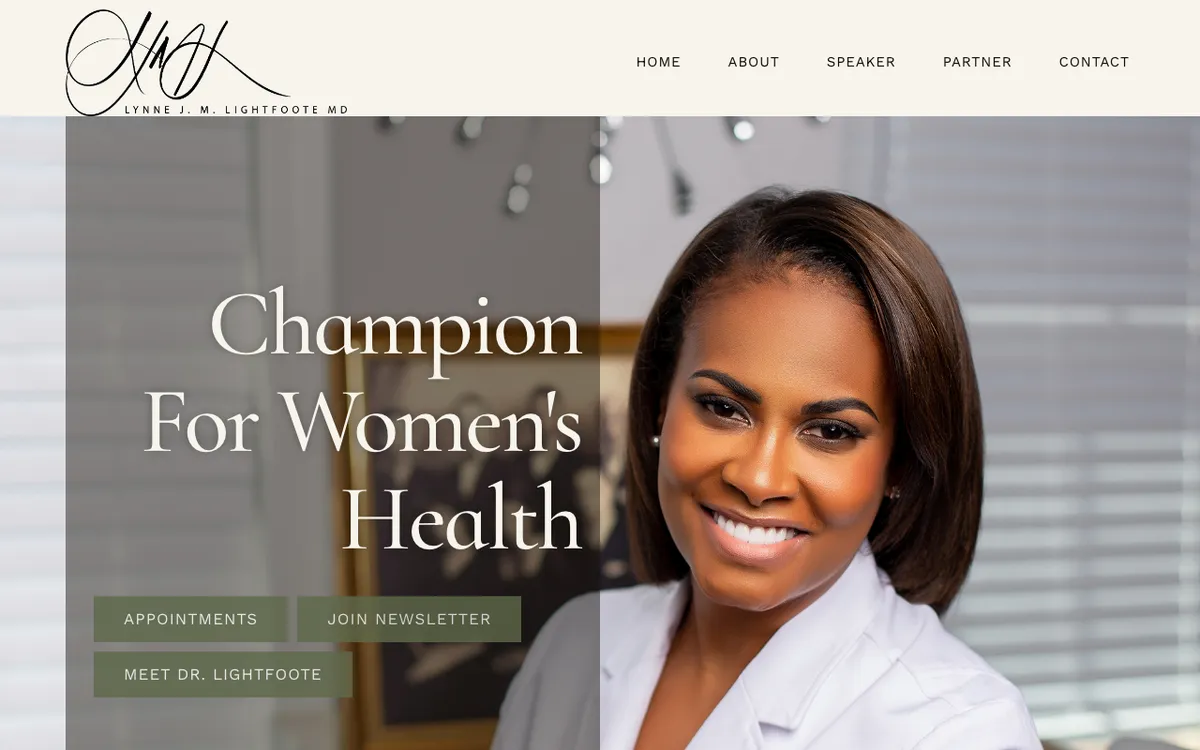 Dr. Lynne J. Lightfoote, MD website preview