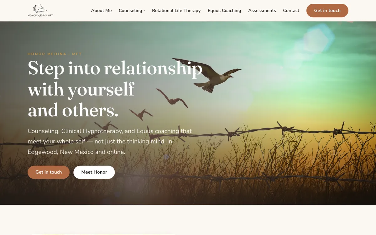 Honor Medina MFT website preview