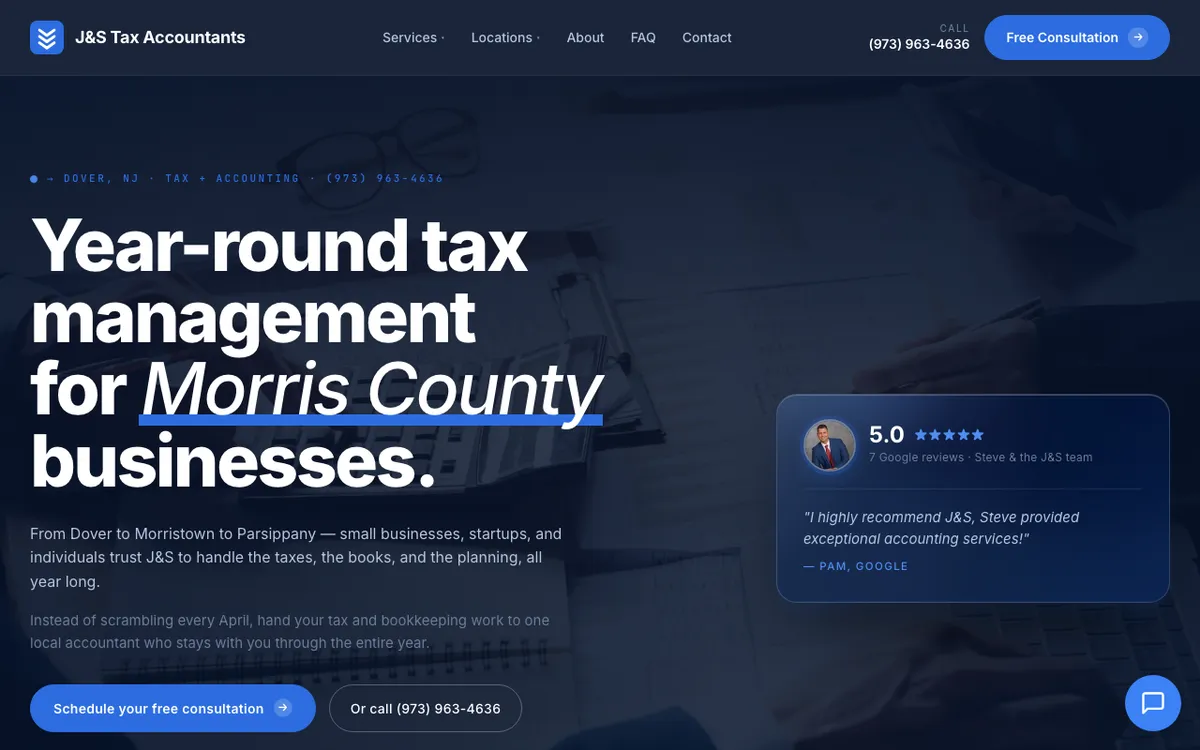 J&S Tax Accountants website preview