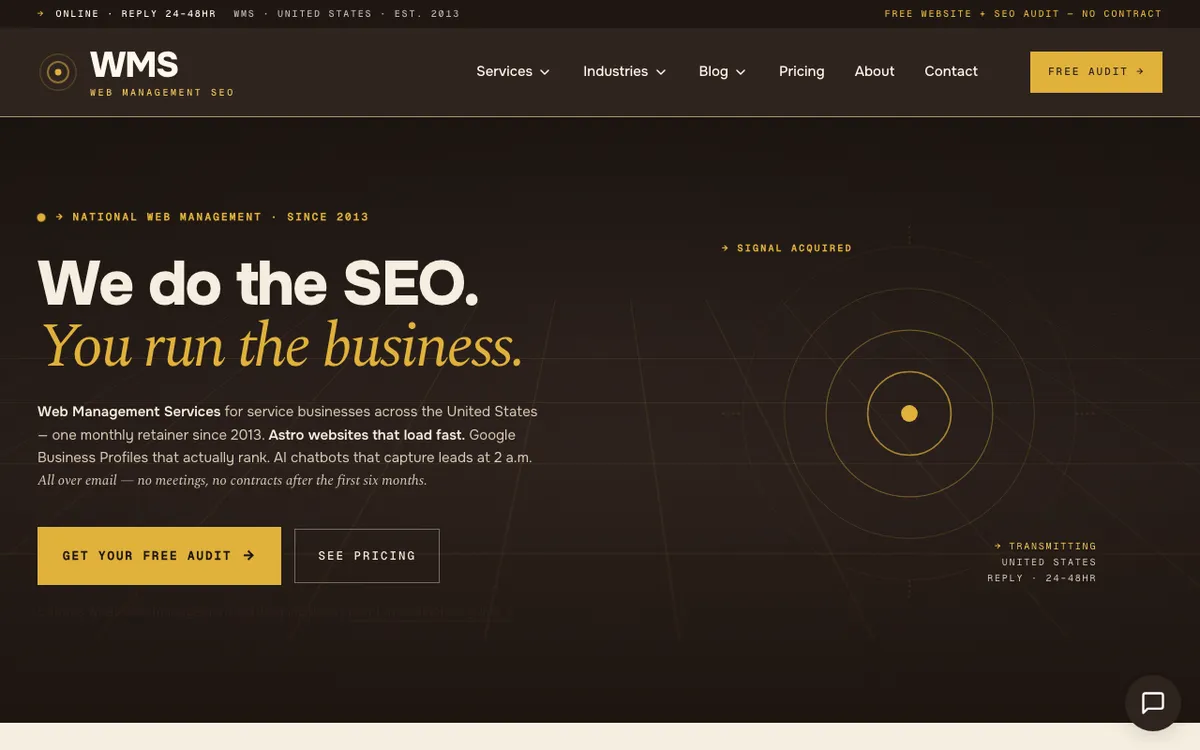 Web Management SEO (WMS) website preview